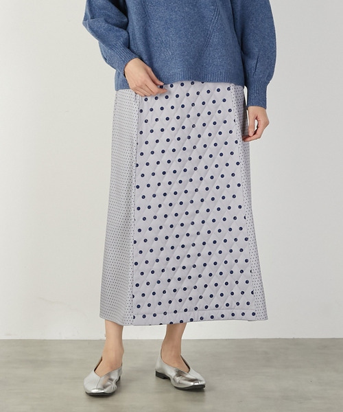 MELROSE claire（メルローズクレール） スカート 「ドット切替