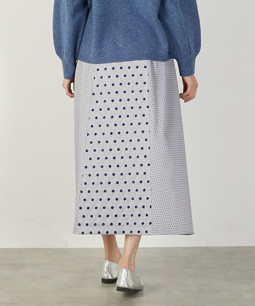 MELROSE claire（メルローズクレール） スカート 「ドット切替