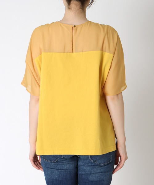 tシャツ 布帛ドッキングTシャツ レディース Jines tシャツ 布帛ドッキングトップス レディース : ZOZOTOWN