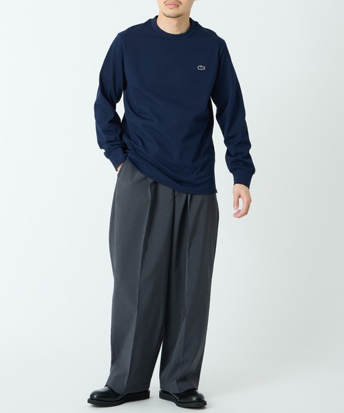 タグ付未使用 日本製 ラコステ ロンtシャツ 濃紺 ダークネイビー XL LACOSTE（ラコステ） tシャツ ワンポイントロゴ クルーネックロンT