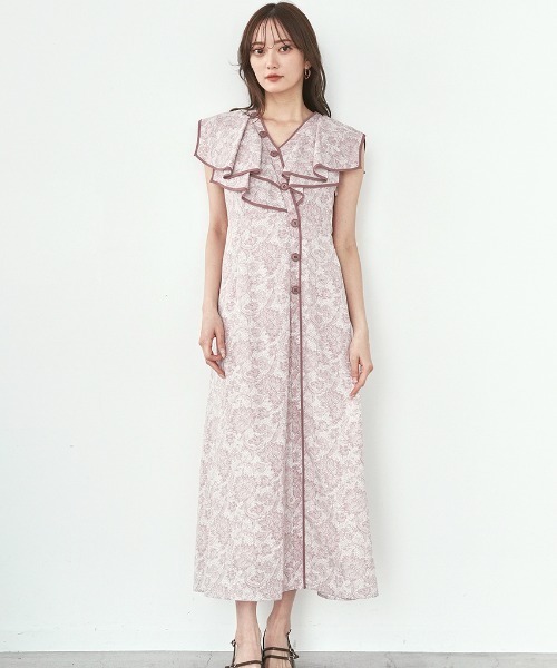 SNIDEL ワンピース ラッフルカラーワンピース : ZOZOTOWN Yahoo