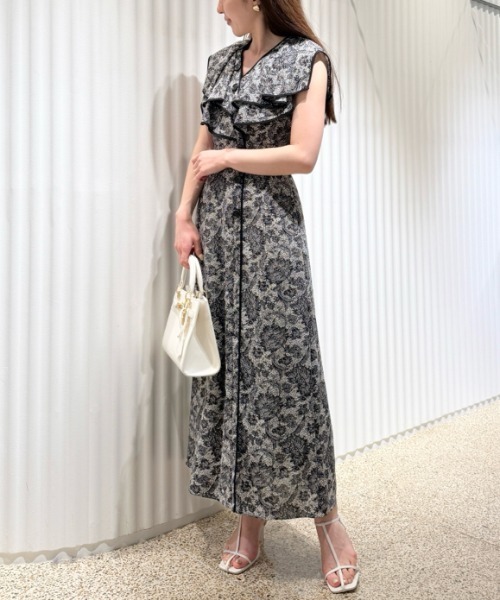 スナイデル SNIDEL ラッフルカラーワンピース （BLK