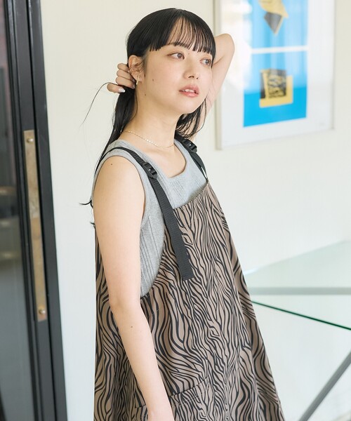 THOUSAND MILE × フリークスストア ゼブラ柄サロペット FREAK'S STORE（フリークスストア）の「THOUSAND MILE