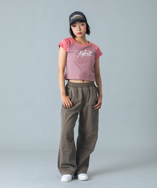 X-girl キャップ 帽子 HIBISCUS OVAL LOGO TRUCKER CAP
