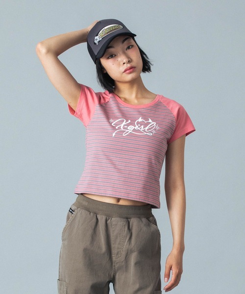 X-girl キャップ 帽子 HIBISCUS OVAL LOGO TRUCKER CAP