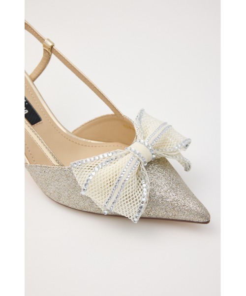 STACCATO（スタッカート） パンプス グリッターメッシュリボンパンプス