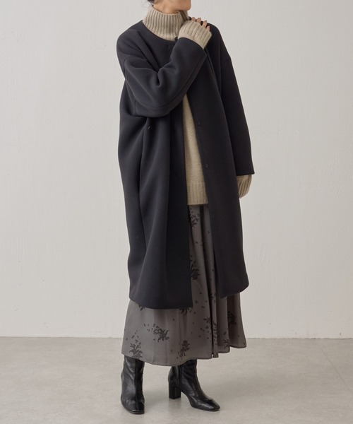 ✨美品✨ゆったり✨BEARDSLEYビアズリー ノーカラーコート メルトン