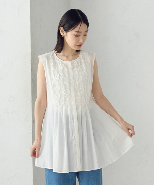 COMME CA ISM（コムサイズム） ブラウス シャツ 夏 インドコットン