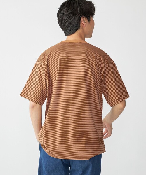 SHIPS（シップス） tシャツ SHIPS: マイクロ ボーダー リンガー T