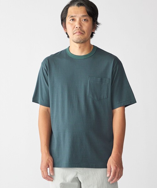 SHIPS（シップス） tシャツ SHIPS: マイクロ ボーダー リンガー T
