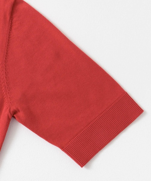 新品タグ付！アーバンリサーチドアーズ コットンハーフスリーブKNIT RED URBAN RESEARCH DOORS ニット セーター 「UR TECH ひや