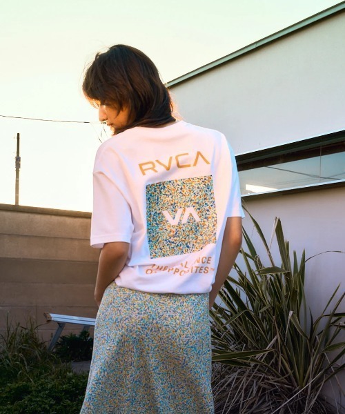 tシャツ RVCA レディース FLOWER WAVE BOX LOGO LOOSE FIT ST Tシャツ 「2025年夏モデル」/ルーカバックプリ