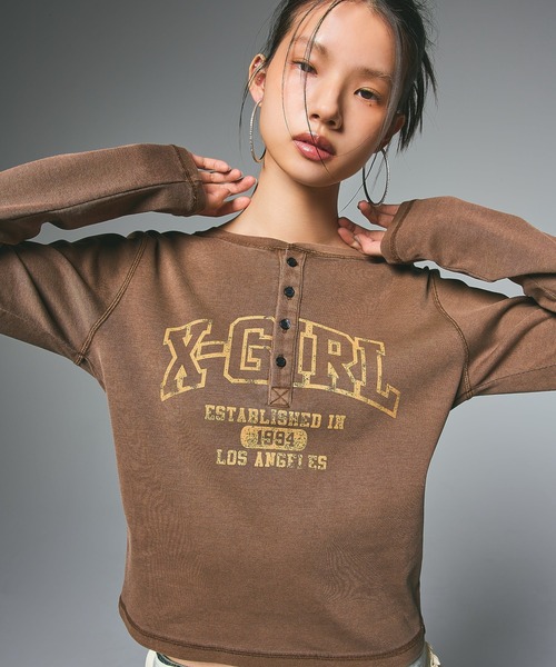 tシャツ COLLEGE LOGO L/S COMPACT TOP レディース