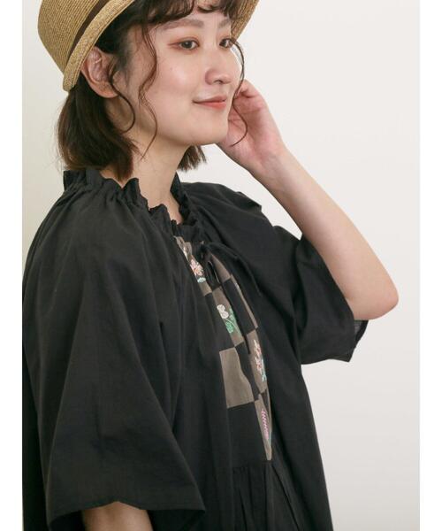 新品サマンサモスモスSamansa Mos2★パッチワーク刺繍チュニック Samansa Mos2 チュニック パッチワーク刺繍チュニックブラウス