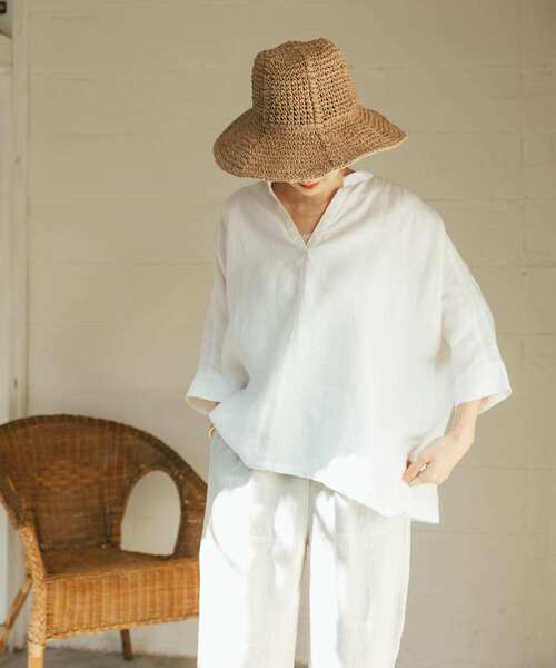 「URBAN RESEARCH DOORS」 7分袖ブラウス MEDIUM オフホワイト レディース URBAN RESEARCH DOORS 「URBAN DOORS」 7分袖ブラウス MEDIUM