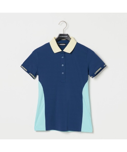 ブラウス シャツ 「J.LINDEBERG/GOLF」カラーブロッキング半袖ポロ レディース