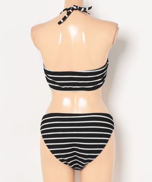 水着 Y2Kボーダー柄 ベアチューブトップ ビキニ水着 レディース