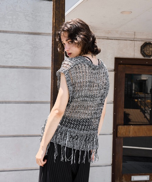 -seyto- メランジオープンワークニットベスト seyto（セイト）の「Melange openwork knit vest / メランジ