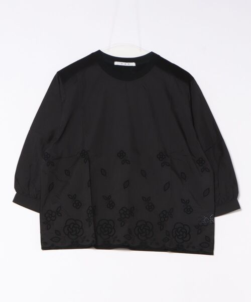 tシャツ ナイロンコットンペーパーローン　カメリアスカラップレース＋プレミアム天竺カットソー レディース H.A.K tシャツ ナイロンコットンペーパーローン カメリア