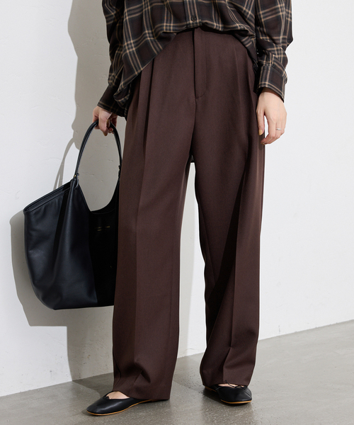 SLOBE IENA
HAMILTONダブルフェイスウールチェスターコート SLOBE IENA パンツ パウダーツイルイージーテーパードパンツ