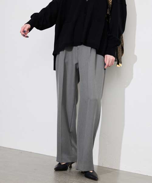 SLOBE IENA
HAMILTONダブルフェイスウールチェスターコート SLOBE IENA パンツ パウダーツイルイージーテーパードパンツ