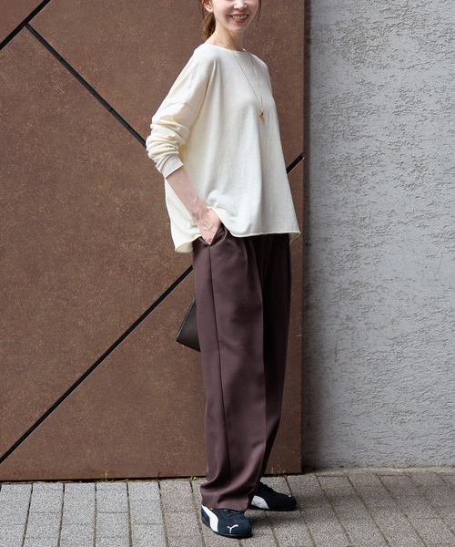 SLOBE IENA パンツ パウダーツイルイージーテーパードパンツ