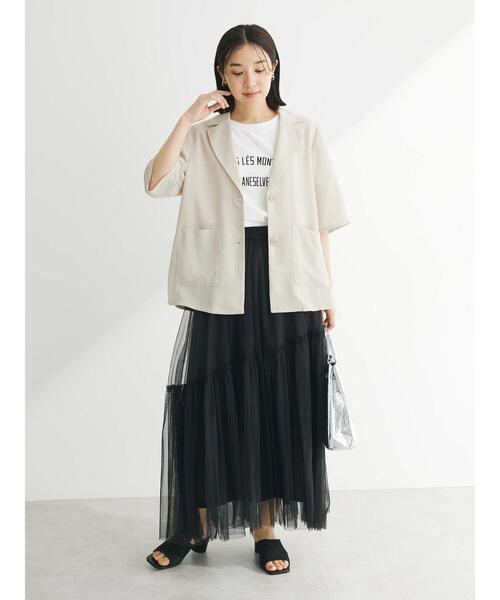 「Green Parks」 テーラードジャケット FREE ライトグレー レディース_画像5