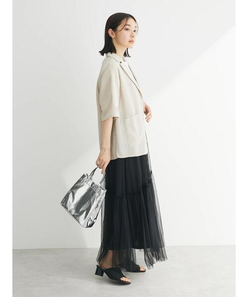 「Green Parks」 テーラードジャケット FREE ライトグレー レディース_画像6