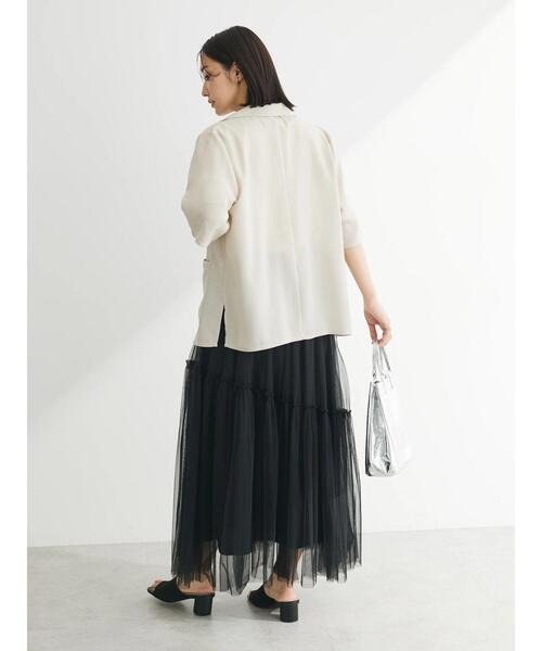 「Green Parks」 テーラードジャケット FREE ライトグレー レディース_画像7