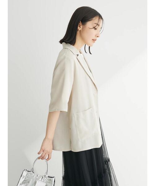 「Green Parks」 テーラードジャケット FREE ライトグレー レディース_画像9