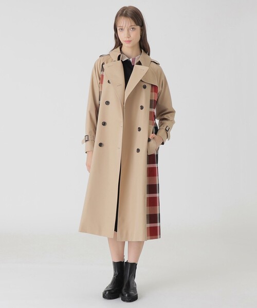 【美品】ブルーレーベル クレストブリッジ トレンチ コート ノバチェック 超希少✨バーバリーブルーレーベル トレンチコート ノバチェック ロゴ