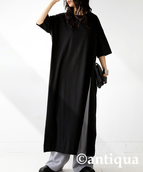 antiqua（アンティカ） Tシャツワンピース FREE ブラック レディース