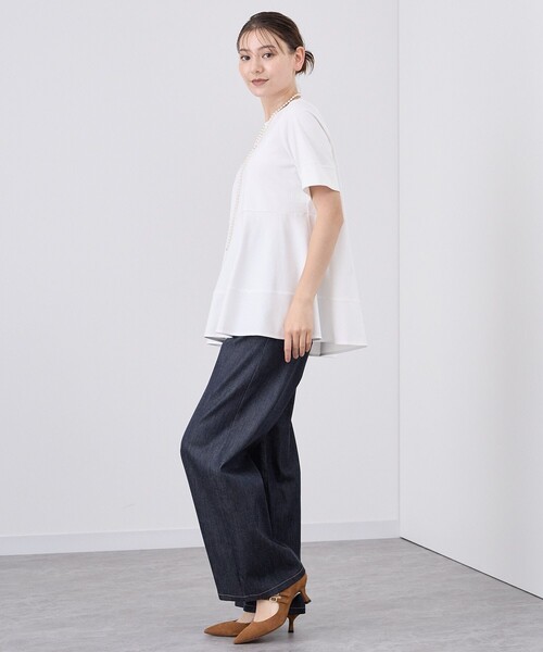 「ANAYI」 半袖カットソー 36 オフホワイト レディース_画像2