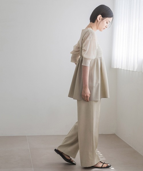 「A part by」 半袖カットソー FREE チャコールグレー レディース_画像3