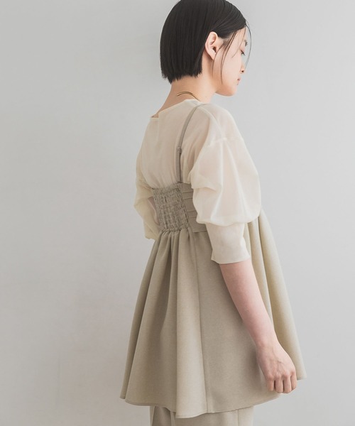 「A part by」 半袖カットソー FREE チャコールグレー レディース_画像5