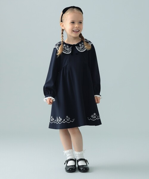 こども ビームス ワンピース セレモニー スカラップ 刺繍 ワンピース