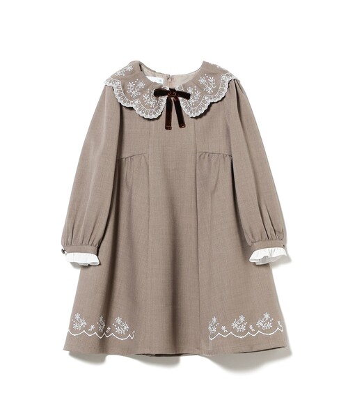 こども ビームス ワンピース セレモニー スカラップ 刺繍 ワンピース