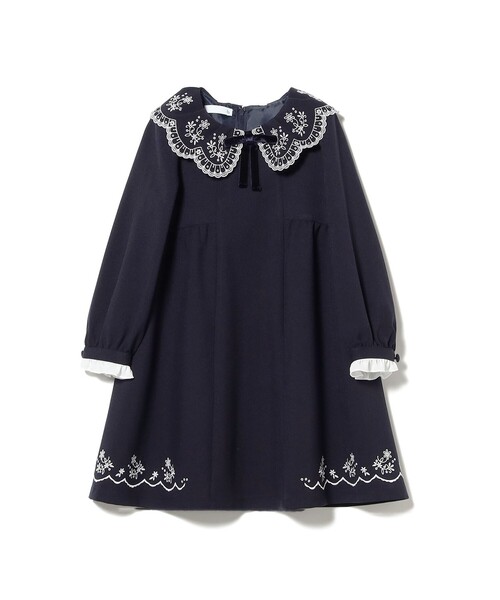 こども ビームス ワンピース セレモニー スカラップ 刺繍 ワンピース