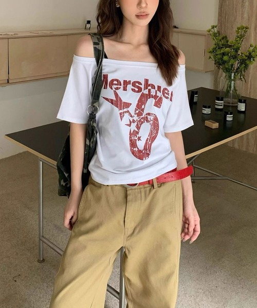 「MEMECLE」 半袖カットソー MEDIUM ホワイト レディース_画像7