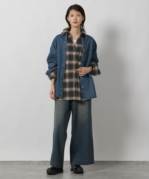 LAKOLE（ラコレ） ブラウス シャツ ネルチェックオーバーシャツ