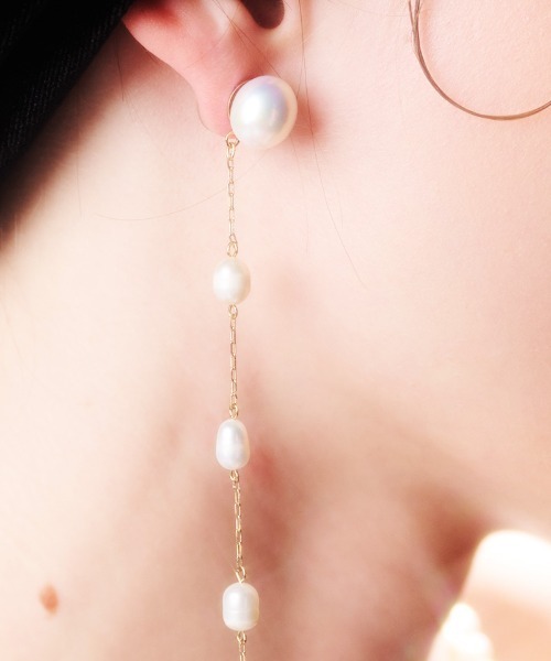 ピアス 淡水パールロングピアス レディース : ZOZOTOWN Yahoo!店