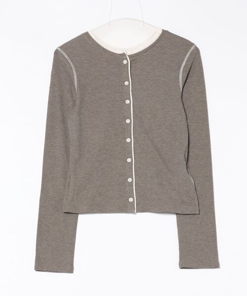 トップス CLANE W FACE BICOLOR CARDIGAN CLANE（クラネ） カーディガン CLANE W FACE BICOLOR CARDIGAN