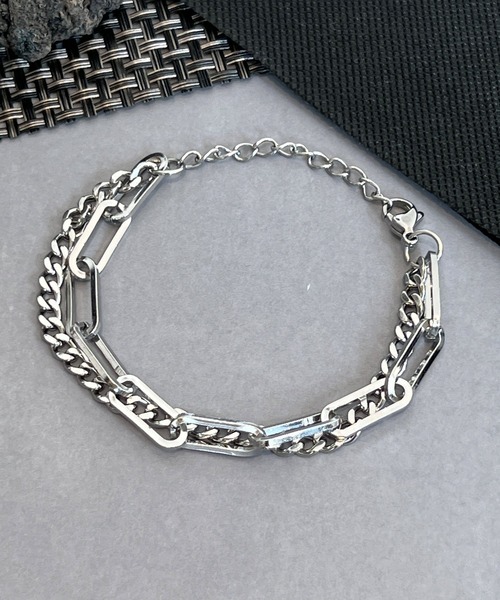 Blanc de Blue ブレスレット ダブルチェーンミックスブレスレット