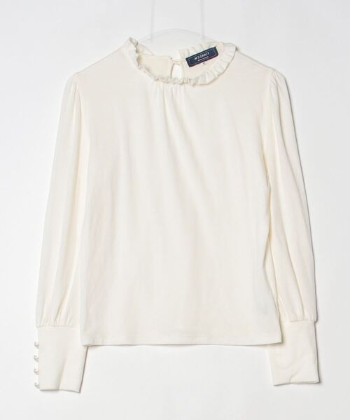 M'S GRACY（エムズグレイシー） フリル長袖カットソー 40 ホワイト