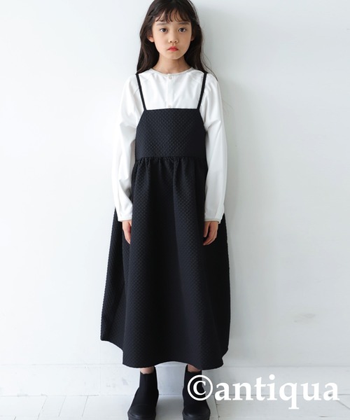「antiqua」 「KIDS」キャミソールワンピース 140 ブラック キッズ_画像2