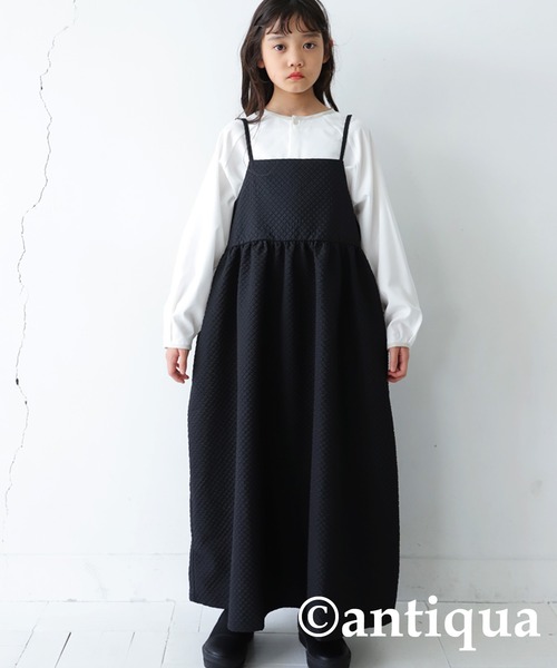 「antiqua」 「KIDS」キャミソールワンピース 140 ブラック キッズ_画像3