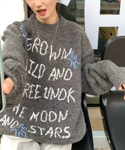 shameless ニット セーター ロゴニットトップス レディース : ZOZOTOWN