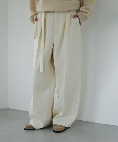 ETRE TOKYO パンツ SANTEデザインベルトダブルフェイスパンツ