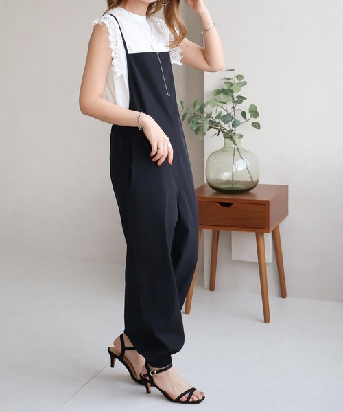 「Social GIRL」 オーバーオール M チャコールグレー レディース_画像3