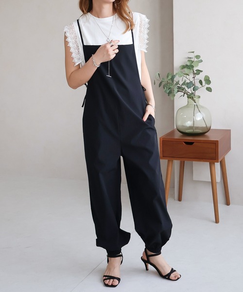 「Social GIRL」 オーバーオール M チャコールグレー レディース_画像4